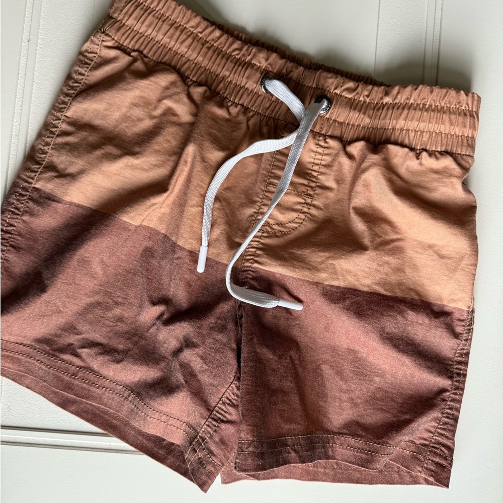 Boys 8-9T Kids' Brown and Tan Swim Shorts